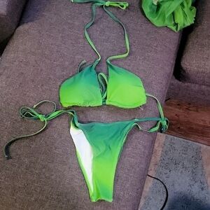 SHEIN 3 PIECE SWIMSUIT 2PCS BIKINI TOP/BOTTOM & TOP COVERUP SZ SMALL